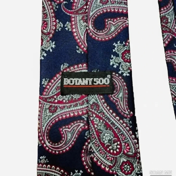 Botany 500 Mens Dark Blue Paisley Tie - Picture 6 of 6